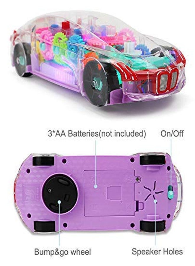 iChoice™ Transparent Concept Racing Car Toy with Light & Sound, Gear Simulation Mechanical Transparent Car with 360 Degree Rotating 3D Concept Car Toy for Kids (Concept Car) - Image 5